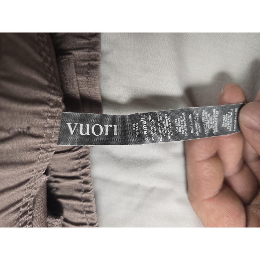 Vuori Pants Womens XS Brown Wide Leg Crop Elastic Waist Zip Pocket Stretch - Picture 2 of 9